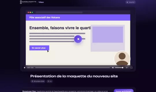 Page de visionnage d'une vidéo privée envoyée avec Saperlipopette View