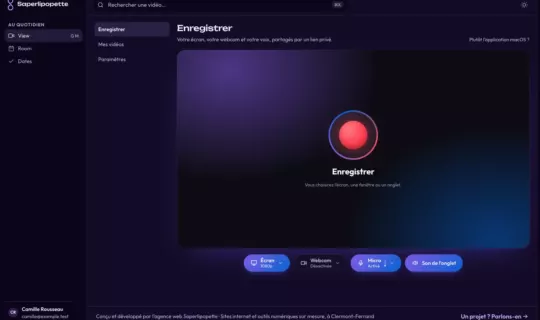 Enregistrement de l'écran depuis le navigateur avec Saperlipopette View