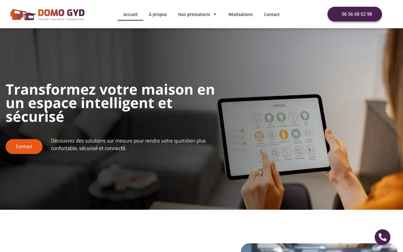 Page d'accueil du site de Domo Gyd