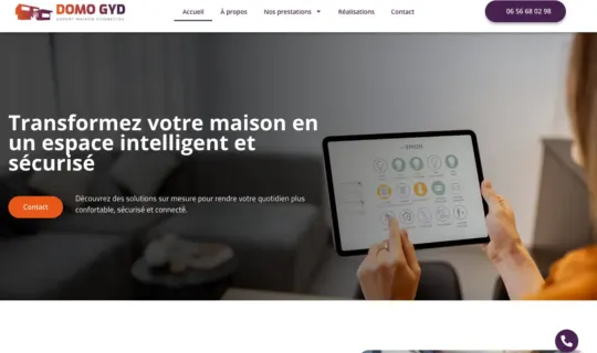 Page d'accueil du site de Domo Gyd