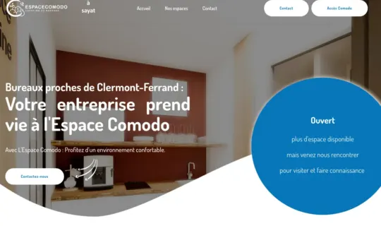 Page d'accueil du site de Espace Comodo