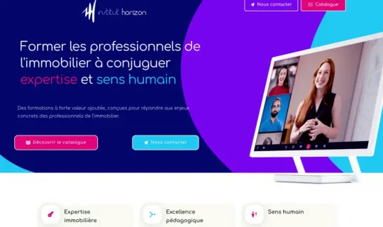 Page d'accueil du site du Institut Horizon