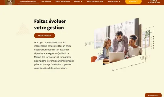 Page d'accueil du site de La Maison des Formateurs