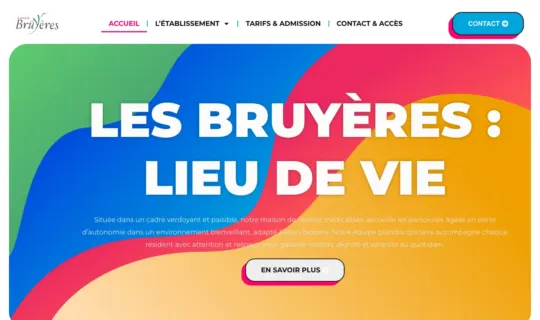 Page d'accueil du site de Les Bruyères EHPAD