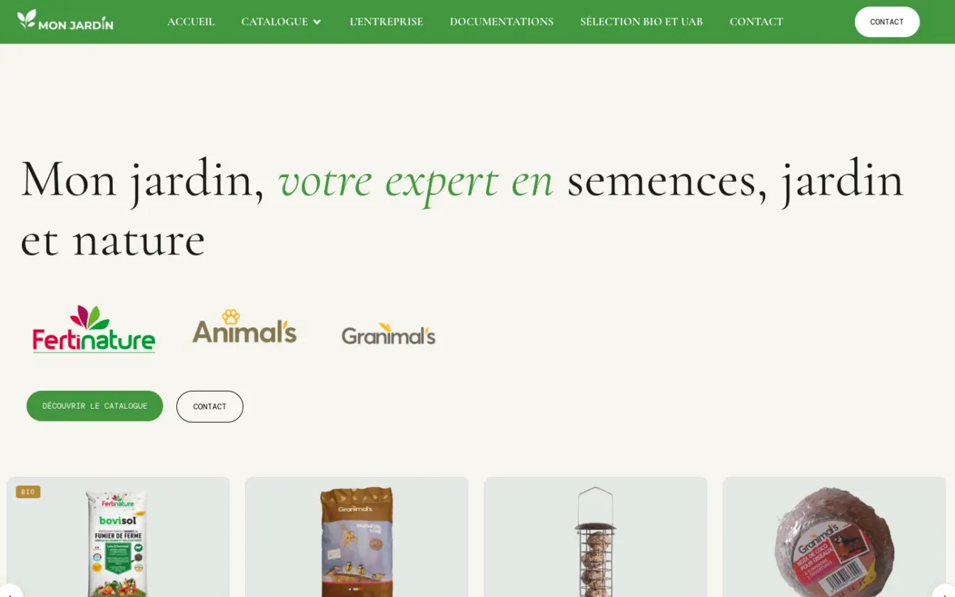 Page d'accueil du site de Mon Jardin